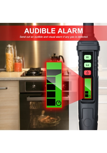 Habotest Taşınabilir Gaz Kaçak Dedektörü Alarmı Her Siyah Ve Kırmızı