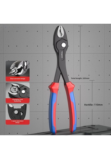 Kosona 8 İnç Çok Amaçlı Çelik Somun Çıkarıcı, Açılımı Ayarlanabilir, Paslı Somunlar İçin Uygun, Kauçuk Saplı Balık Pense