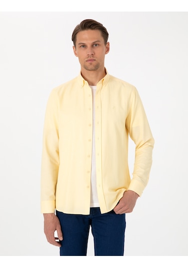 Pierre Cardin Erkek Sarı Gömlek Desenli 50306996-vr044 Sarı