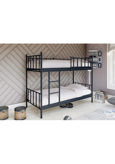 Metalia Gm 126 Ayrilabilir Çiftli Ranza Siyah 90x190