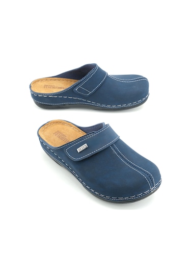 Gezer Feıchtıngen Kadın Yazlık İç Taban Hakiki Deri Tek Cırtlı Ayarlanabilir Rahat Taban Günlük Terl Lacivert