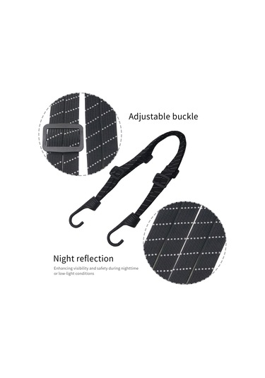 Neevoyu Motosiklet Kaskı Esnek Bağlantı Kordonu, Siyah Renk, 60 Cm Uzunluk, 1.5x Genişleme Kabiliyeti, 4 Adet Abs+lateks+nilon