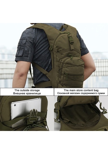 15 L Molle Taktik Sırt Çantası 800d Oxford Askeri Yürüyüş Bisiklet Sırt Çantaları Açık Spor Bisiklet Tırmanma Kamp Çantası Yeşil Yeşil