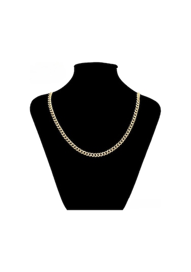 Klasik Gurmet Zincir Kolye 14 Ayar Altın Kaplama / 50 Cm Gold