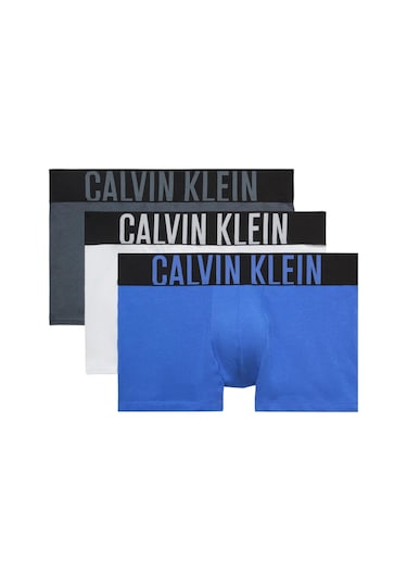 Calvin Klein Ck Erkek Çok Renkli Trunk 3'lü Boxer-12275 Turbulence/white/ıris Bliss