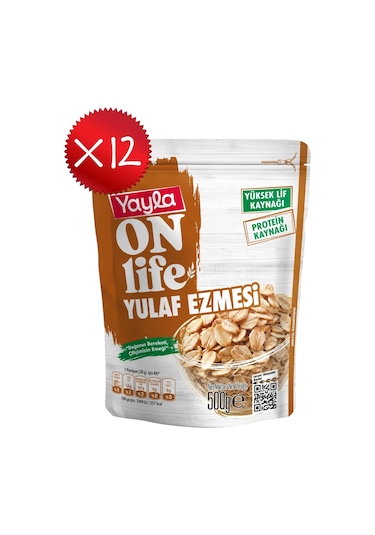 Yayla Onlife Yulaf Ezmesi 500 G X12