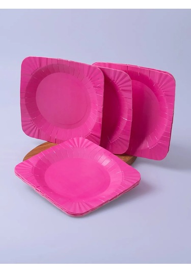 Laren Kağıt Tek Kullanımlık Tabaklar 100 Adet 412253349 Pembe