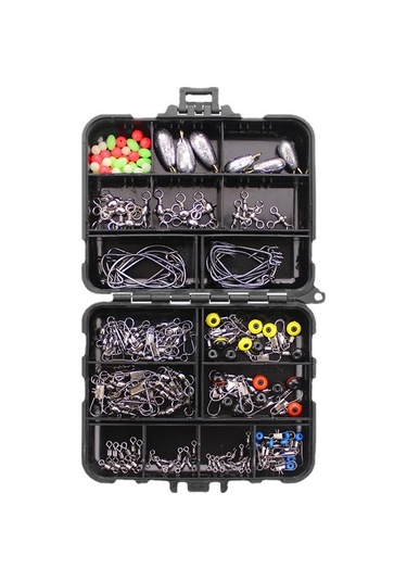Reedark 160 Parça Balıkçılık Aksesuar Seti - Kranklı İğneler, Kurşun Ağırlıklar, Üç Çenekli Döner Çemberler Ve Uzay Fasulyeleri İle Çok Amaçlı Kullanim
