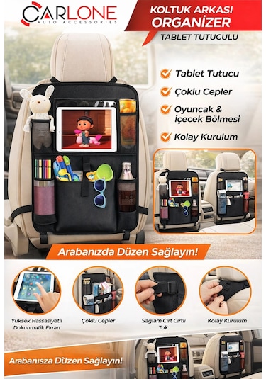 Tablet Tutuculu Araba Koltuk Arkası Eşya Düzenleyici Organizer