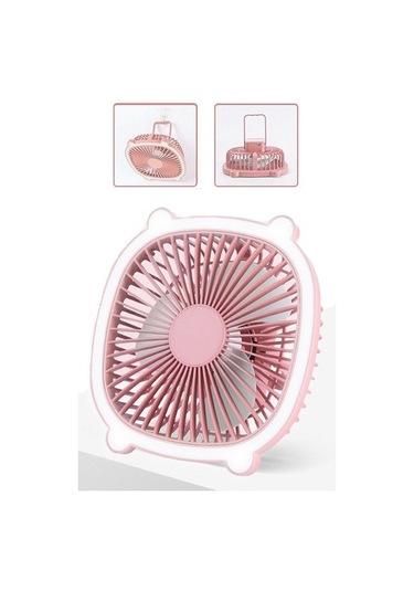Okuma Led Işıklı Şarj Edilebilir Masa Fanı 6863 Pembe