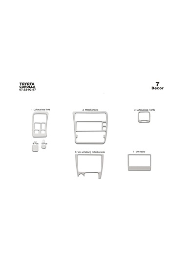 Toyota Corolla Alüminyum Kaplama 1992-1997 7 Parça -alüminyum Alüminyum