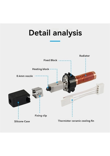 Sointeresting Flashforge Adventurer 5m Serisi Hotend 0.4mm Yüksek Hızlı Nozullar Ad5m Sıcak Uç Ekstruder 3d Yazıcı Aksesuarları