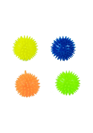 Oyuncak Top Işıklı Sesli Minik Kirpi Oyun Topu Dörtlü Set 6 Cm