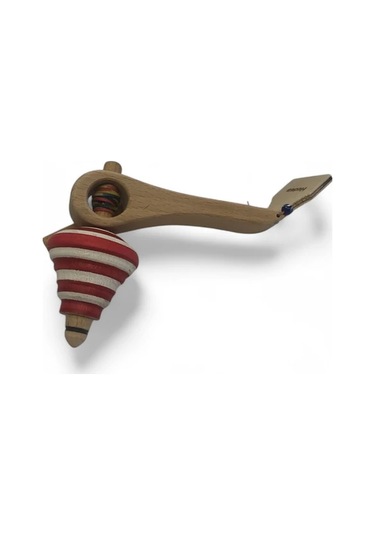 Neşeli Ahşap Topaç Kırmızı