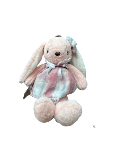 Kulaklı Elbiseli Tavşan Uyku Arkadaşım Peluş Oyuncak 75 Cm Pembe