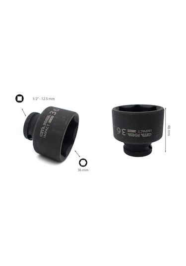 Ceta Form 36 mm 1/2” 6 Köşe Havalı Lokma Anahtar C62-H36