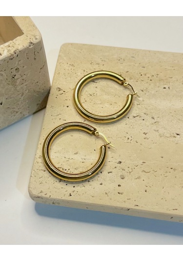 Gold Halka Küpe Çok Renkli