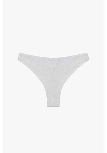 Penti Kırık Beyaz Lace Dantel V Model Brazilian Külot