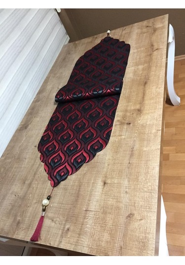 Finezza Üç Boyutlu Damla Desen Leke Tutmaz Kırmızı Runner