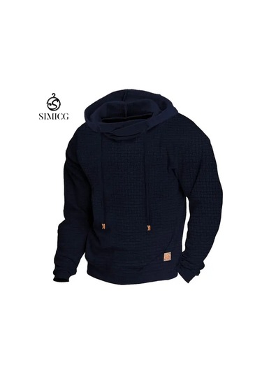 Yeni Uzun Kollu Kapüşonlu Erkek Sweatshirt'ü Lacivert