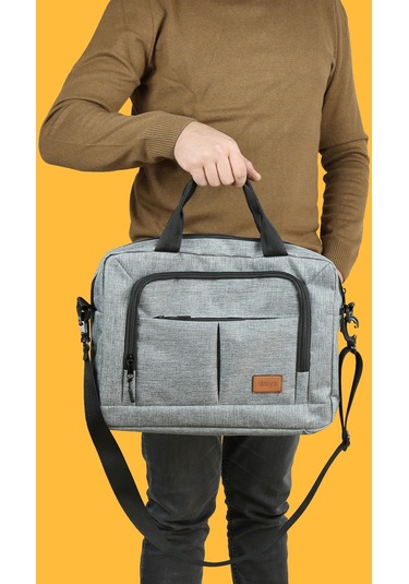 Woys Bags 15.6" Gri Evrak Bilgisayar Notebook Laptop Çantası