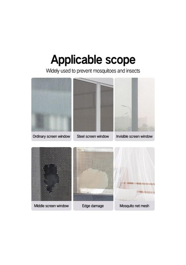 Gri Cibinlik, Sineklik, Pencere Tamir Bandı, Böcek Ve Sinek Geçirmez Ağ, Delikler İçin Güçlü Tamir Yaması