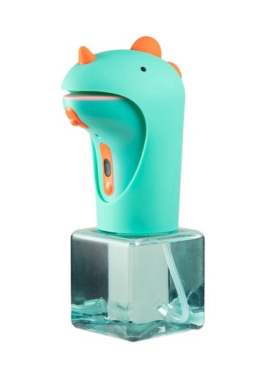 Xurunkeji Çocuklar İçin Otomatik Sabunluk Temassız El Sabunu Dağıtıcısı Banyo Tezgahı İçin Sevimli Dinozor Köpük Dağıtıcısı Yeşil