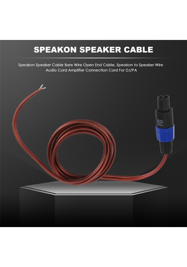 Speakon Hoparlör Kablosu Çıplak Tel Açık Uçlu Kablo, Speakon'dan Hoparlöre