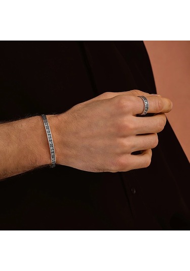 925 Ayar Gümüş Şövalye Maskesi Unisex Kelepçe Bileklik Gümüş