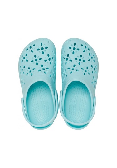Crocs Classic Floral Cut Out Clog Kız Bebek Terlik 210944 Mavi