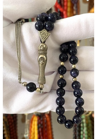 Kehribarkolik Azurit Taşlı Doğal Taşlı Tesbih