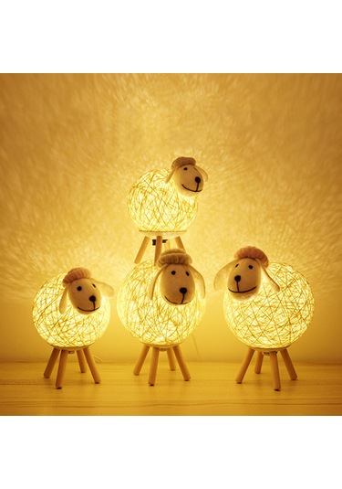 Jeehugo Küçük Kuzu Figürlü Usb Şarjlı 3w Işık, Pembe Renk, Dimmable Ve Zamanlayıcı Seçenekli Uyku Lambası Orta Boy Pembe