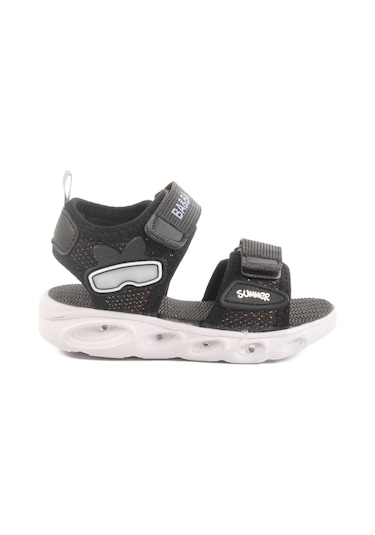 Siyah Cırtlı Işıklı Kız Bebek Sandalet 018127 B Siyah Siyah Cırtlı Işıklı Kız Bebek Sandalet 018127 B Siyah
