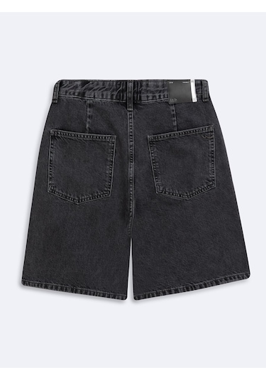 Lores X Rahat Kesim Yüksek Bel Mid Indigo Jean Şort Mid Indigo