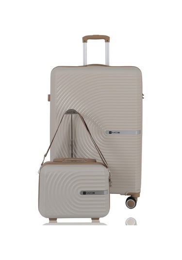 Mçs Polipropilen 2li Valiz Seti Büyük & Makyaj V374 S24sy1000076-set 00421 Kemik/şampanya Kemik - Açık Bej