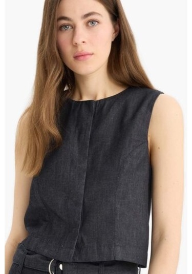 Defacto Yumuşak Jean Yelek E5798ax25spnm82 Mavi