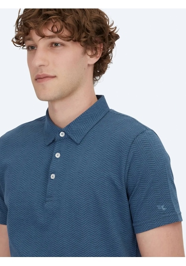 Kip Lacivert Polo Yaka %100 Pamuk T-shirt Lacivert