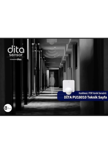 Dita Pu18010 Kızılötesi / Pır Duvar Tipi 180 Varlık Sensörü