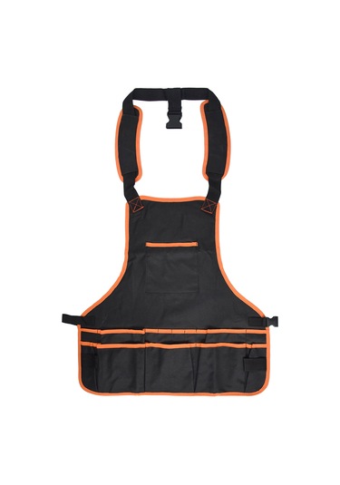 Yifomall Çift Katlı Oxford Kumaş Bahçe Aleti Apronu, Ayarlanabilir Bel Ve Askı, Çok Cepli, Dayanıklı İş Ve Ev Çalışmaları İçin Turuncu-siyah