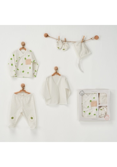Andywawa Newborn 5'Li Bebek Hastane Çıkış Seti - Ac22780R Ekru