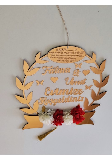 Dış Kapı Süsü Aynalı Pleksi Çok Şık Kaliteli 1 Sınıf Çiçekli