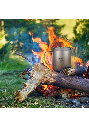 Dancemonkey Aomiun 750ml Titanyum Su Bardağı - Kapaklı, Katlanır Saplı, Kamp Ve Piknik İçin Çok Renkli