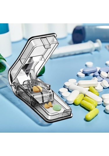 Suntek Magideal Çoklu Hap Kesici Kutusu Kutu Ayırıcı Şeffaf-siyah Siyah - Şeffaf