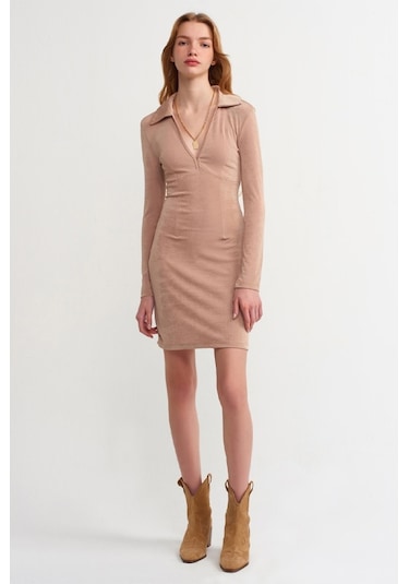 Dilvin Camel Mini Elbise