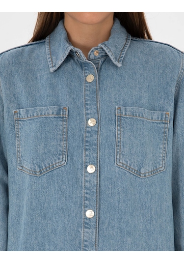 Pierre Cardin Kadın Açık Mavi Gömlek Jean 50314086-vr003 Açık Mavi