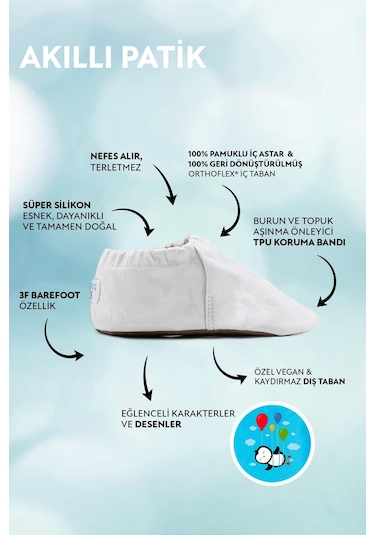 Hopfrög Kids Friendly Hyper Havalı Gri Barefoot Akıllı Patik Gri