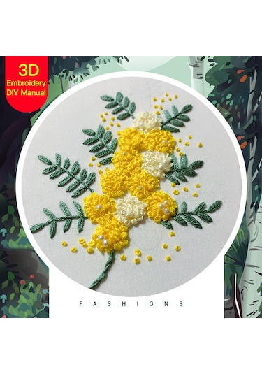 Xiyyadms Başlangıçcı Dost 3d Dikiş Seti Avrupa Stili Pamuk-kenevir Kumaş Suda Çözünür Mürekkep Desen Gömlek, Odalar İçin Dekoratif  Gül束 Deseni