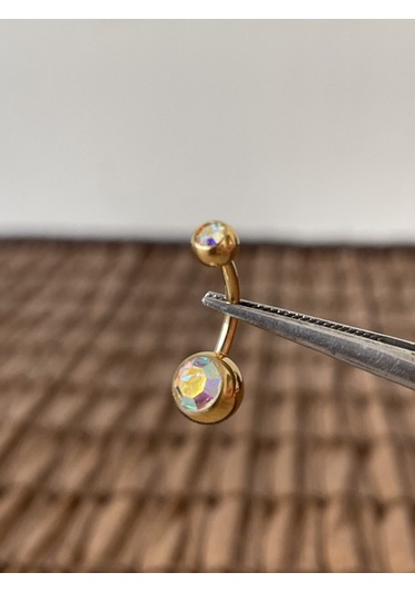 Yüksek Kalite G23 Titanium Hareli Parlak Top Taşlı Titanyum Göbek Piercingi Top 10mm DUMMY 236118745 429