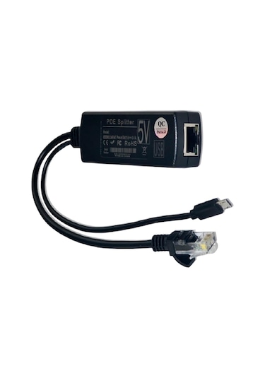 Gigabit Poe Splitter 48v-5v 12v Mikro Usb/typ-c/dc 10/100/1000mbps Ethernet Üzerinden Güç Boyut: 5.5x2.1mm 12v 2a, Renk: 1000mbps