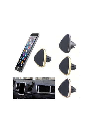 Magnetic Air Vent Araç Içi Telefon Tutucu Mini Üçgen-Gold